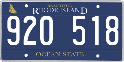 RI license plate 920518