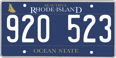 RI license plate 920523