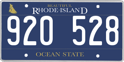 RI license plate 920528