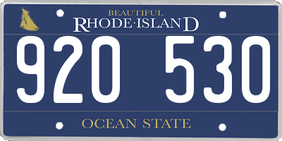 RI license plate 920530