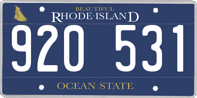 RI license plate 920531