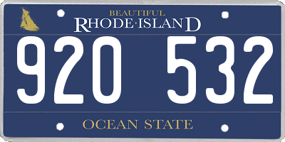 RI license plate 920532
