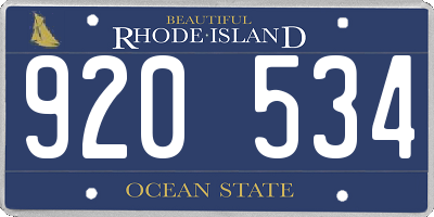 RI license plate 920534