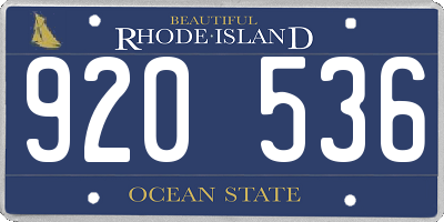 RI license plate 920536