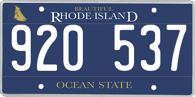RI license plate 920537