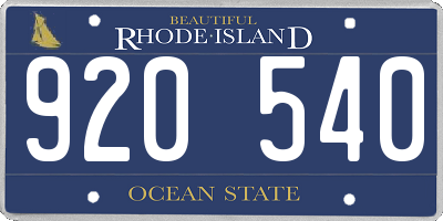 RI license plate 920540
