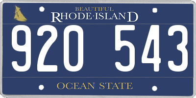 RI license plate 920543