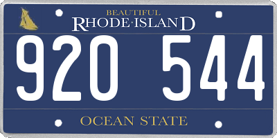 RI license plate 920544
