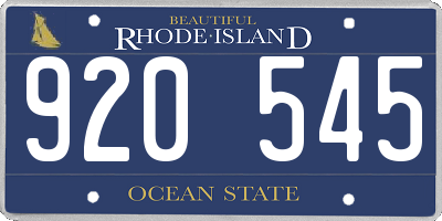 RI license plate 920545