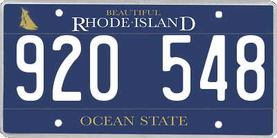 RI license plate 920548
