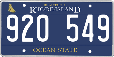 RI license plate 920549