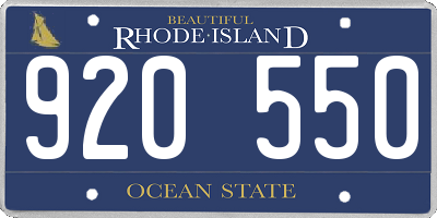 RI license plate 920550
