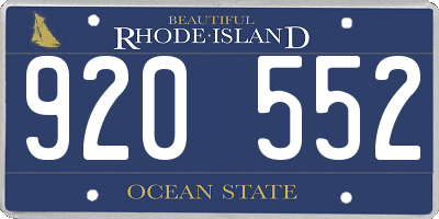 RI license plate 920552