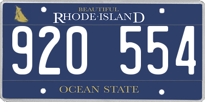 RI license plate 920554