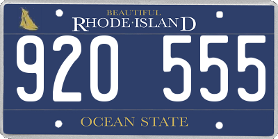 RI license plate 920555