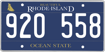 RI license plate 920558