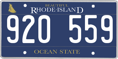 RI license plate 920559