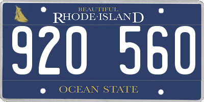RI license plate 920560