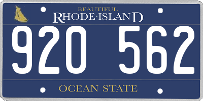 RI license plate 920562