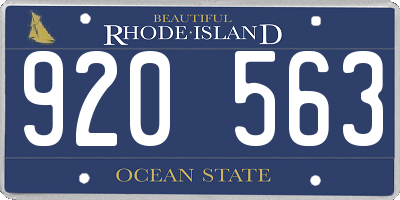 RI license plate 920563