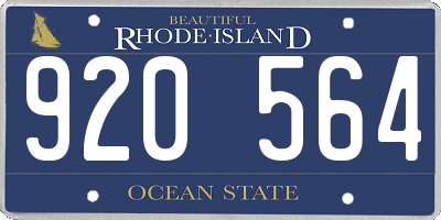 RI license plate 920564