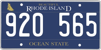 RI license plate 920565