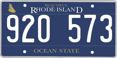 RI license plate 920573