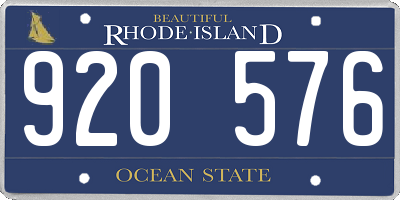 RI license plate 920576