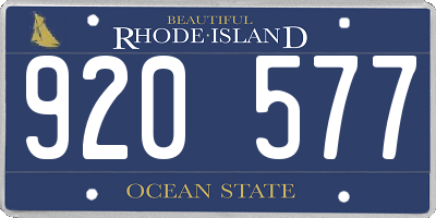 RI license plate 920577