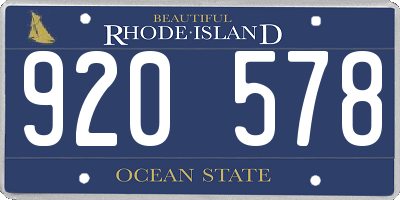 RI license plate 920578