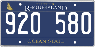 RI license plate 920580