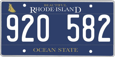 RI license plate 920582