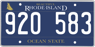 RI license plate 920583