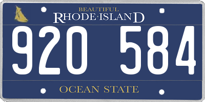 RI license plate 920584