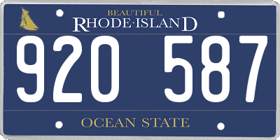 RI license plate 920587