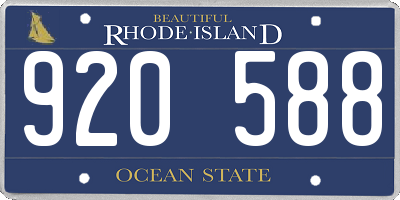 RI license plate 920588