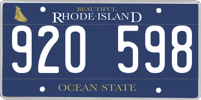 RI license plate 920598