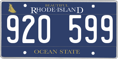 RI license plate 920599