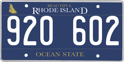 RI license plate 920602