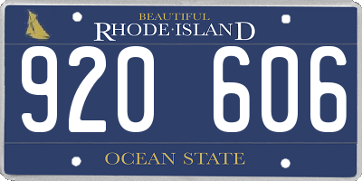 RI license plate 920606
