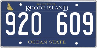 RI license plate 920609