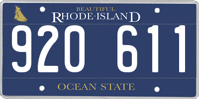RI license plate 920611