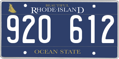 RI license plate 920612