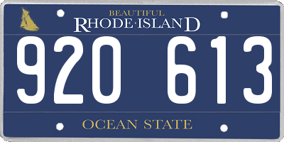 RI license plate 920613