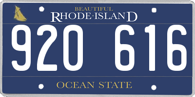 RI license plate 920616
