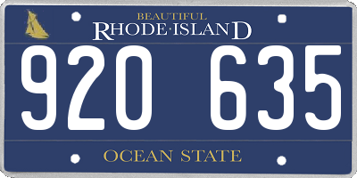 RI license plate 920635