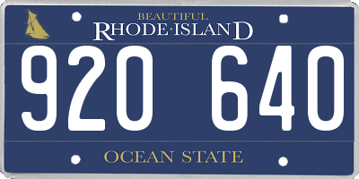 RI license plate 920640