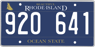 RI license plate 920641