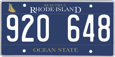 RI license plate 920648