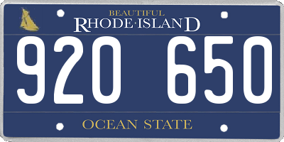 RI license plate 920650